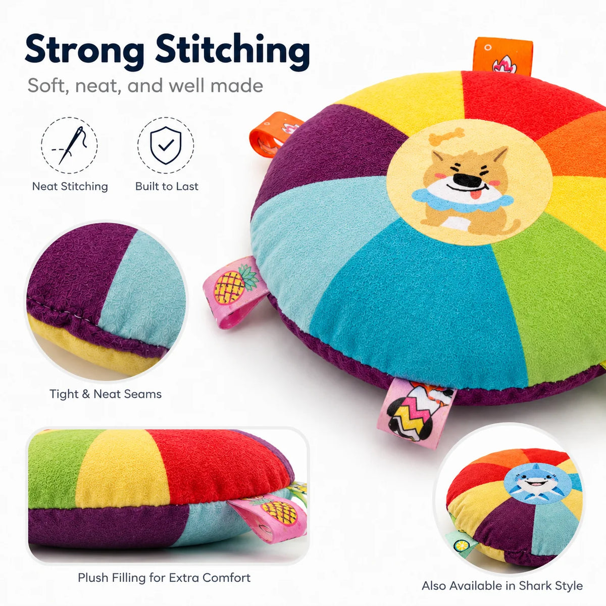 Squeaky Plush Sounding Toy with Bell for Puppies & Small Dogs