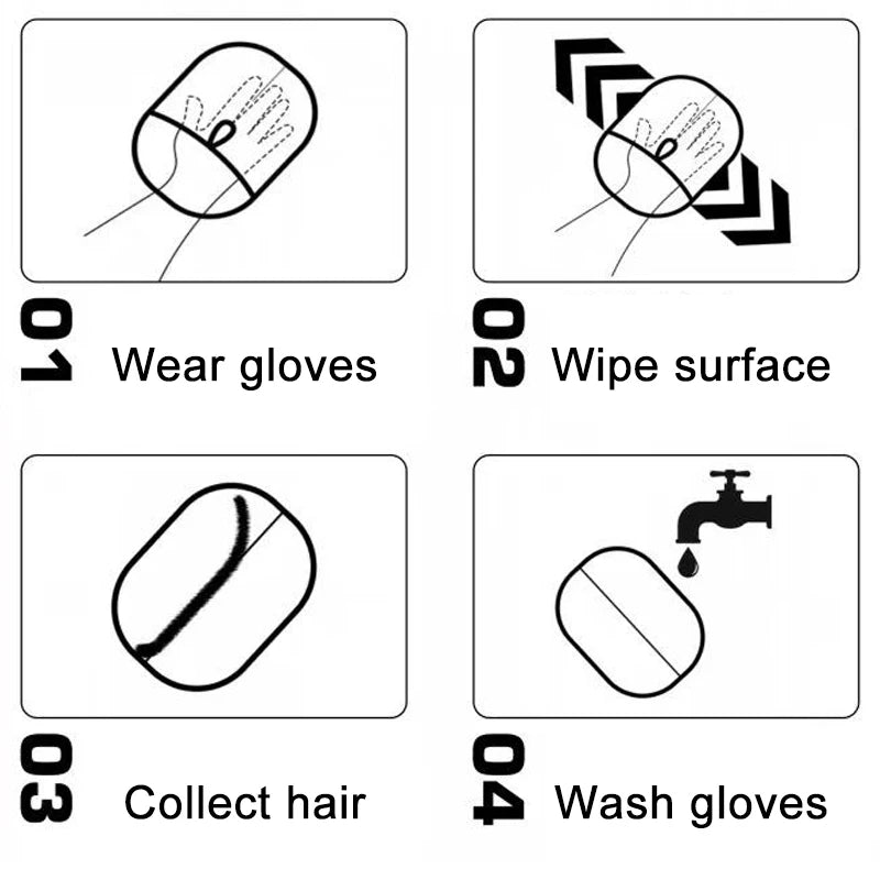 Pet Hair Removal Grooming Gloves, Double-Sided Deshedding Tool