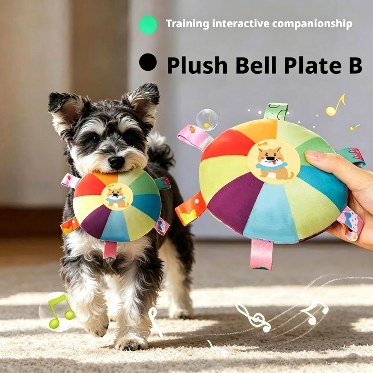Squeaky Plush Sounding Toy with Bell for Puppies & Small Dogs