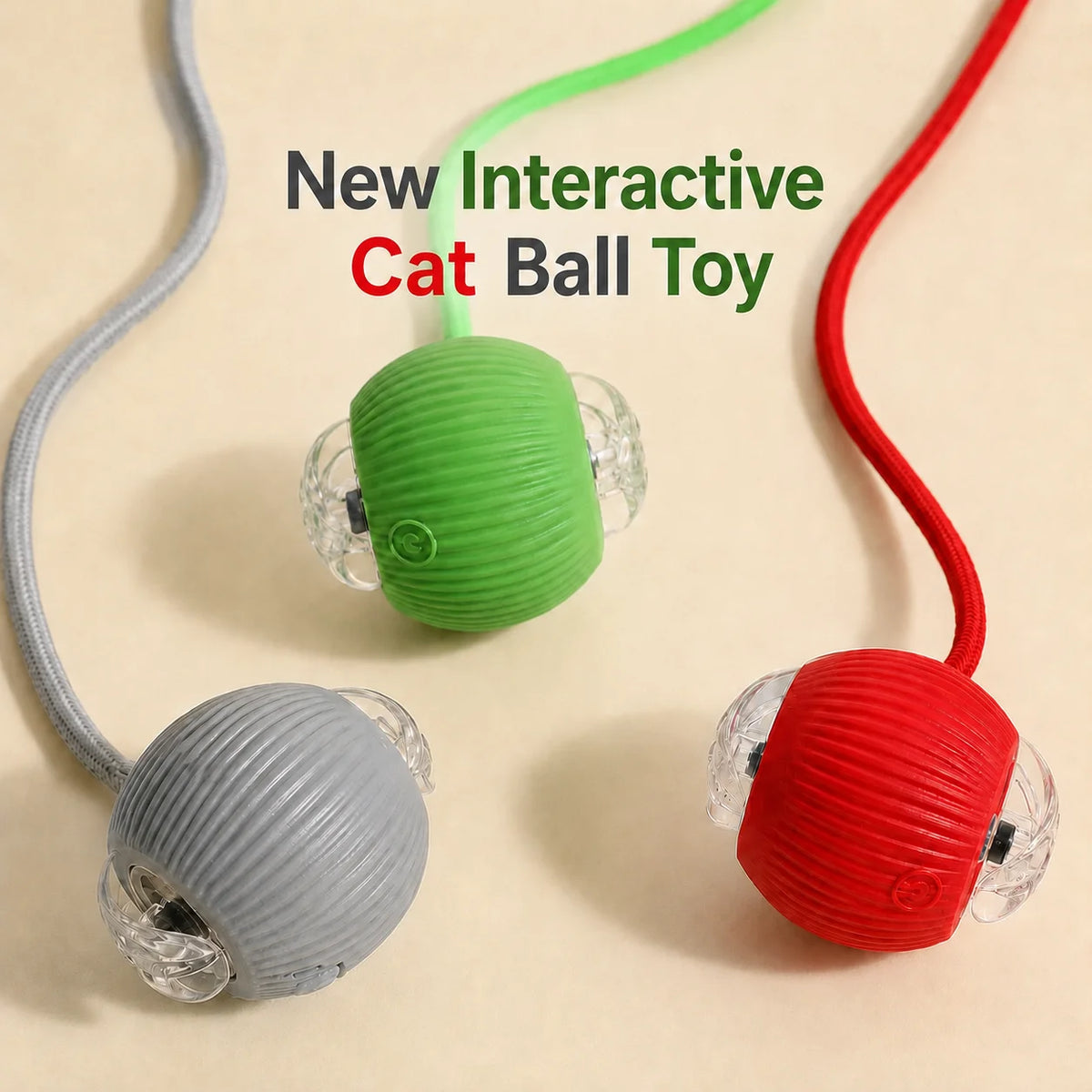 Smart Interactive Cat Ball Toy, Rechargeable Automatic Rolling Ball