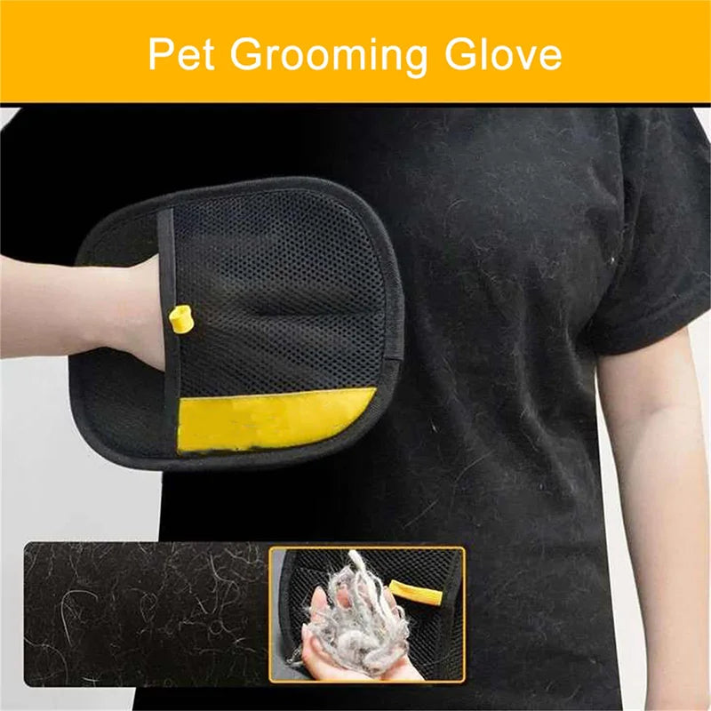 Pet Hair Removal Grooming Gloves, Double-Sided Deshedding Tool