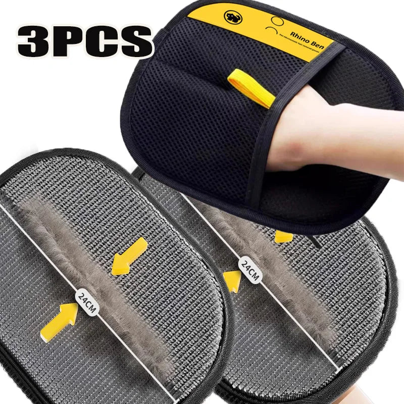 Pet Hair Removal Grooming Gloves, Double-Sided Deshedding Tool