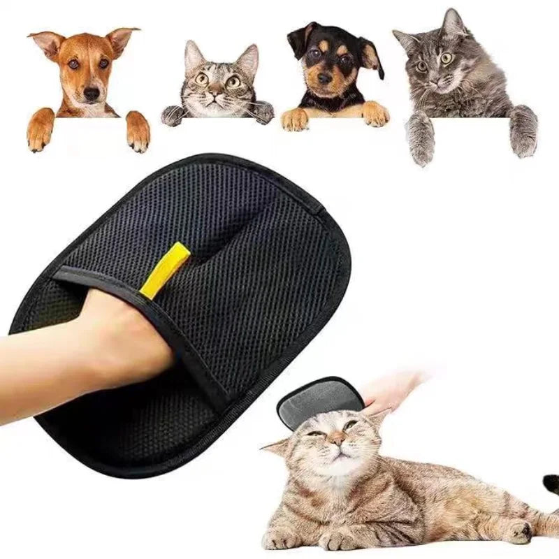 Pet Hair Removal Grooming Gloves, Double-Sided Deshedding Tool