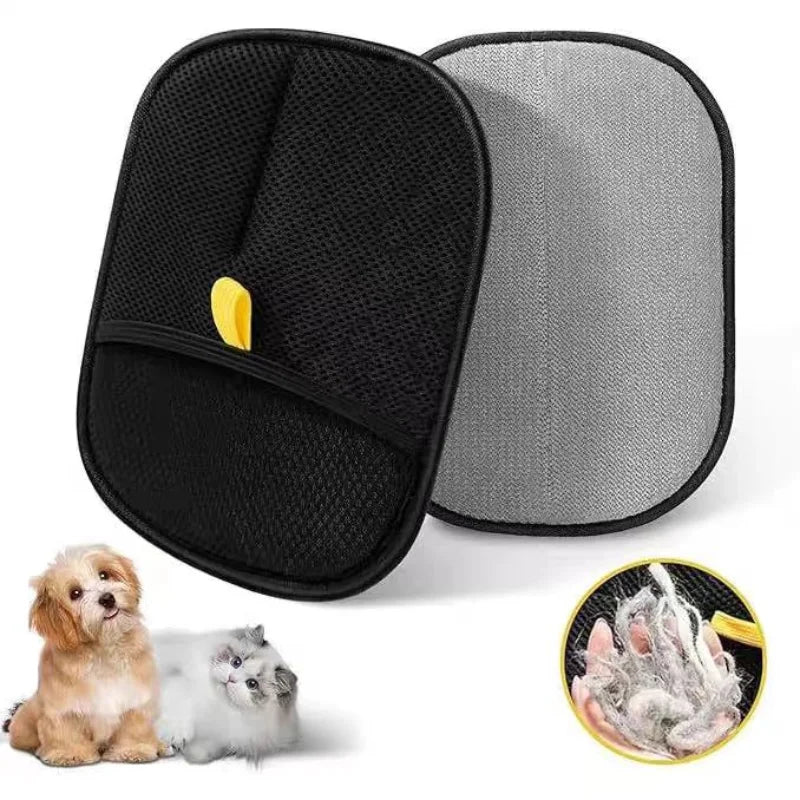 Pet Hair Removal Grooming Gloves, Double-Sided Deshedding Tool