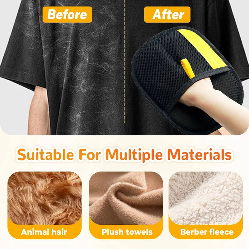 Pet Hair Removal Grooming Gloves, Double-Sided Deshedding Tool